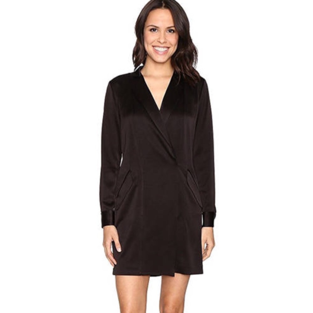 Halston Heritage Long Sleeve Tuxedo Dress